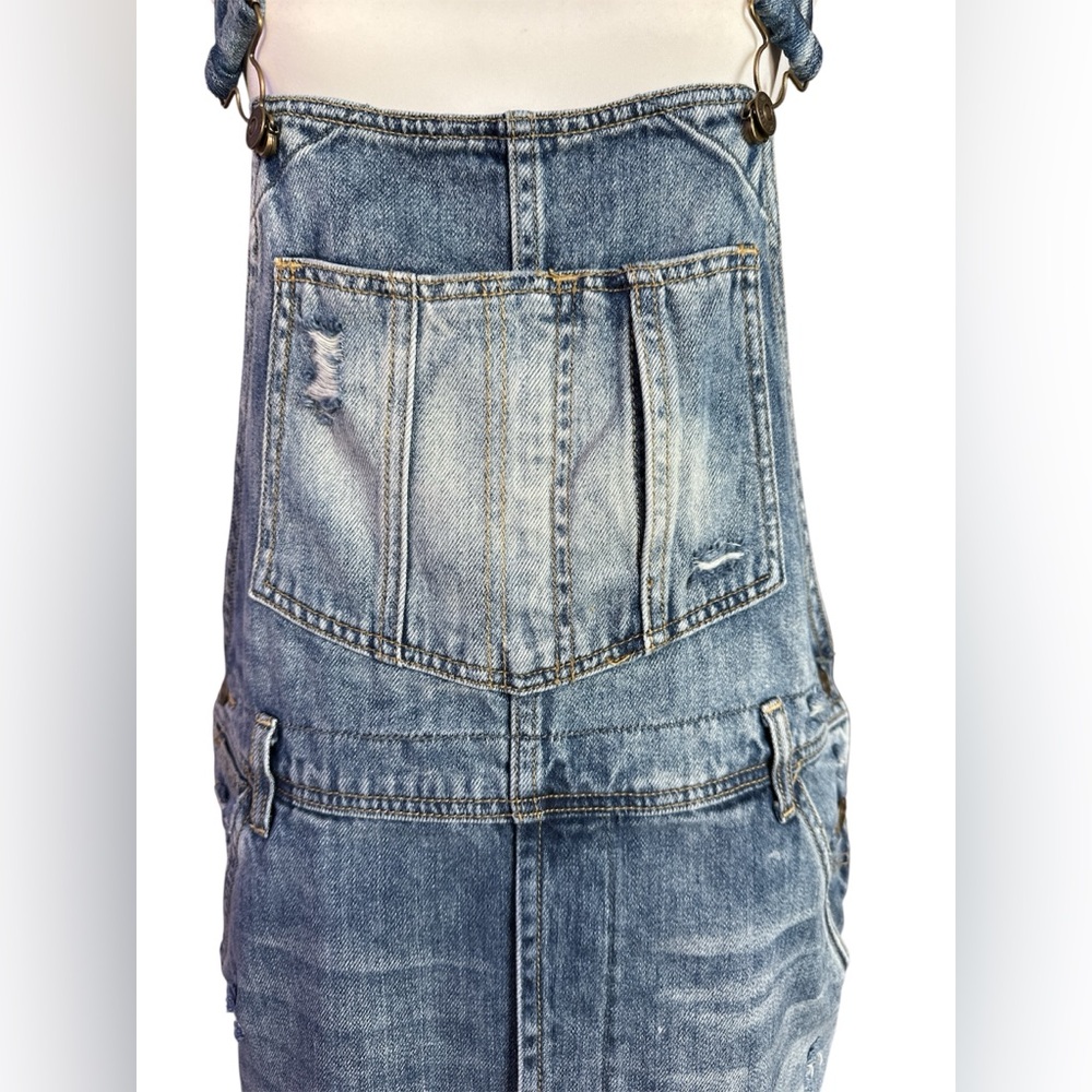 Free People Baxter Denim Overall Dress Grunge Blue Size Medium - Picture 4 of 15